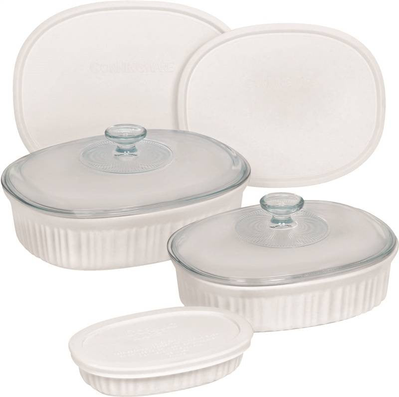 Baking Dish Set White Oval 8pc