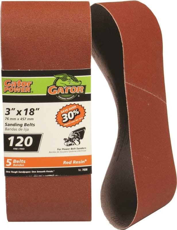 3x18 120grit Alum Ox Belt 5pk