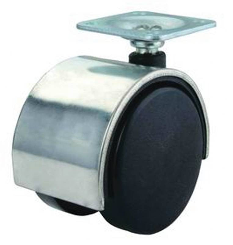 Caster 2-wheel Plate 2in Chrm