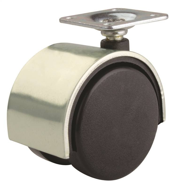 Caster 2-wheel Plate 2in Brass
