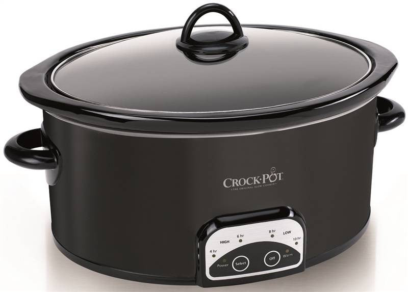 Cooker Slow Oval Black 5.5 Qt