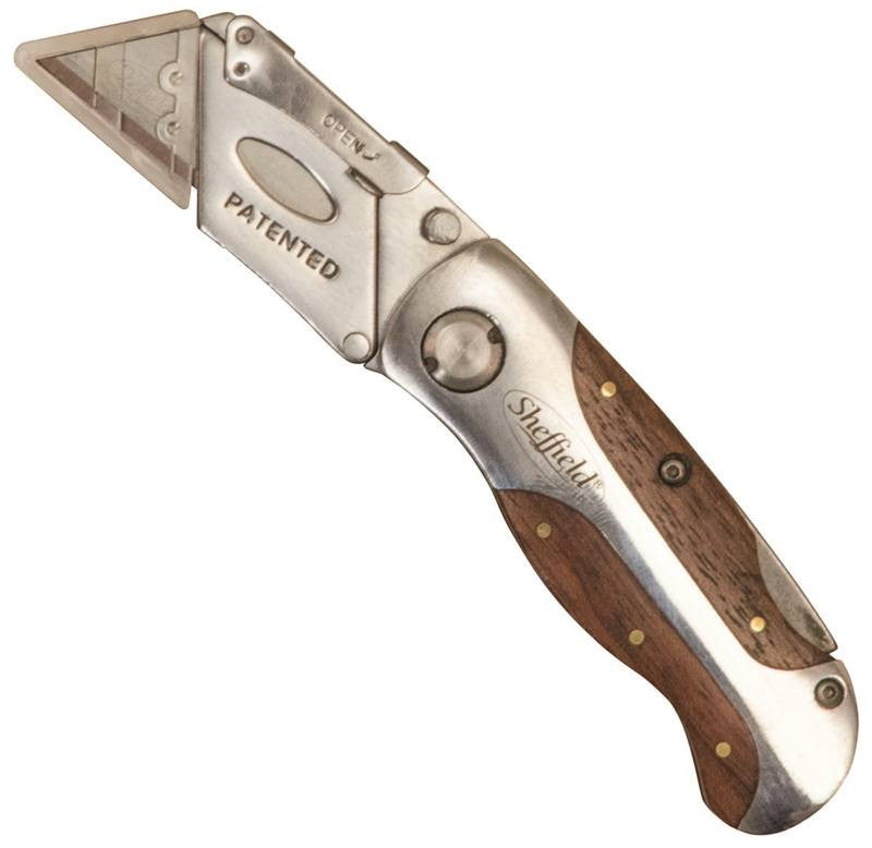 Knife Utility Lockback Wd Hdl
