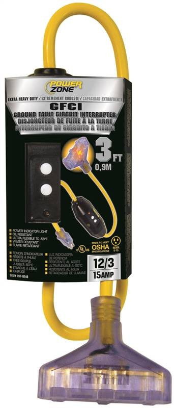 Adapter 3 Outlet Gfci 12-3 Yel