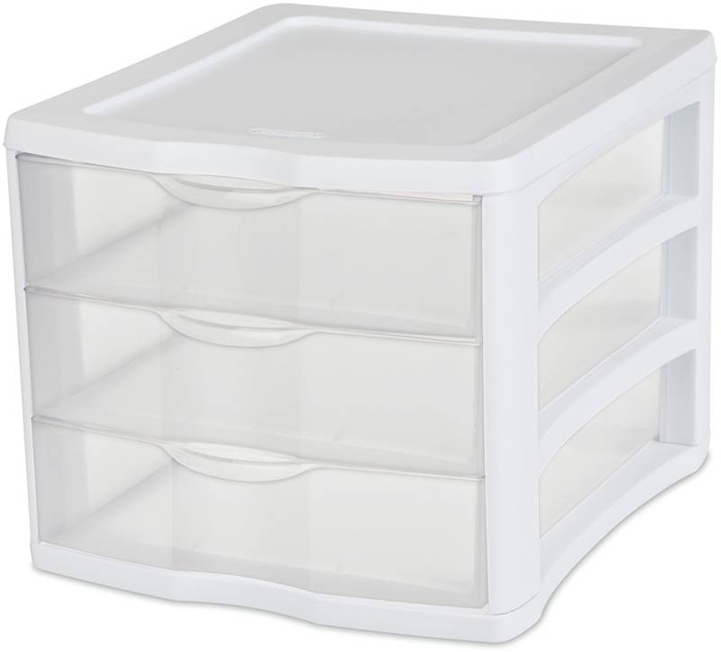 3-drawer Unit White