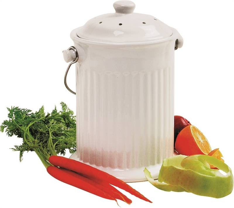 Crock Compost Cermc Ss Hdl 1g