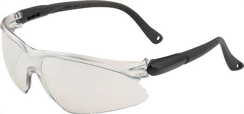 Glasses Safety Blk W-slvr Lens