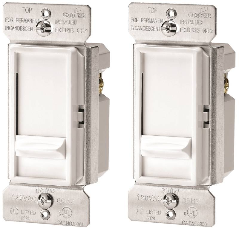 White Slide Dimmer 2pk