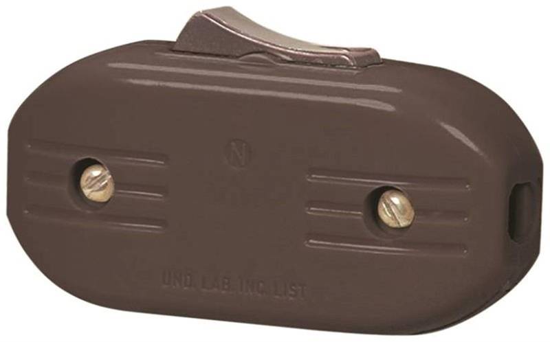 Switch Cord Spft 3amp Hd Brown