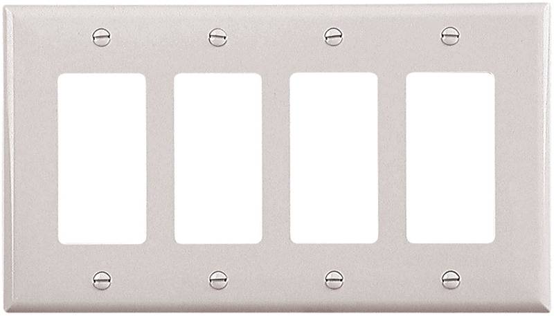 Wall Plate 4 Gang Decr Mid Wht