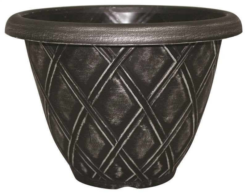 Planter 13in Bell Silver Brush