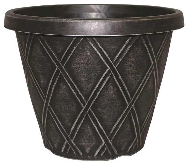 Planter 15in Round Silvr Brush