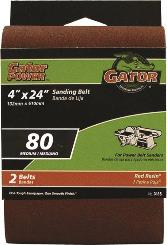 4x24in 80grit Alum Ox Belt 2pk