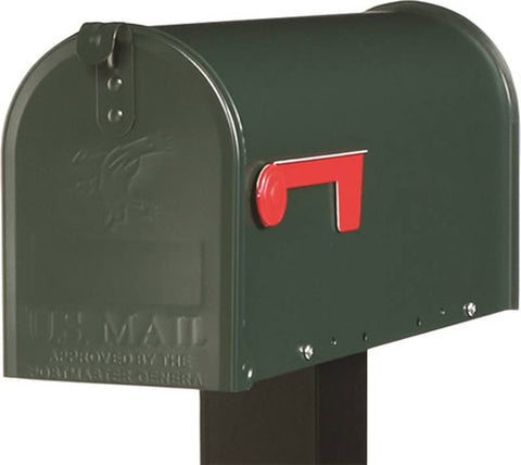 Mailbox Std Green Stl Post Mnt