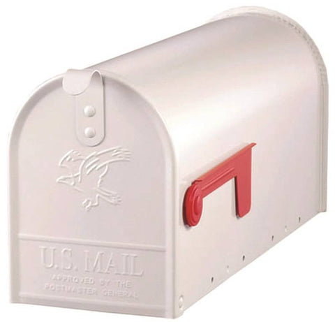 Mailbox Std White Stl Post Mnt