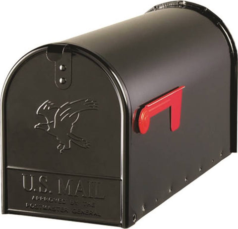 Mailbox Lge Blk H-dty Post Mnt