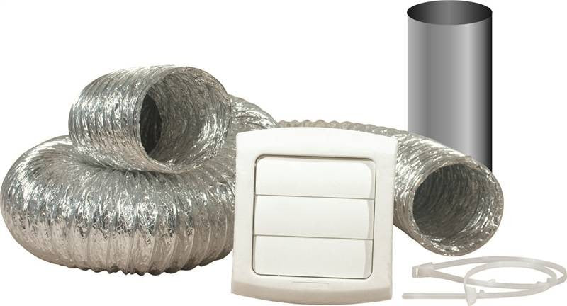 Vent Kit Dryer Alum 4inx8ft Wh