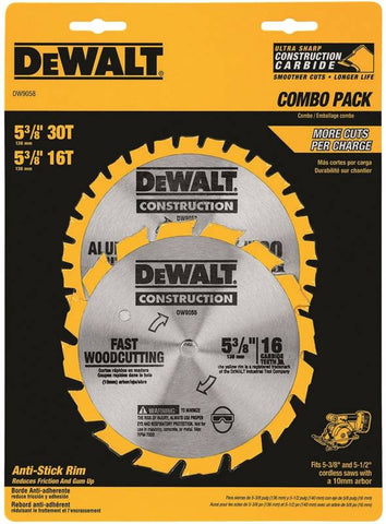 Circ Saw Blade 2pk 5-3-8 Combo