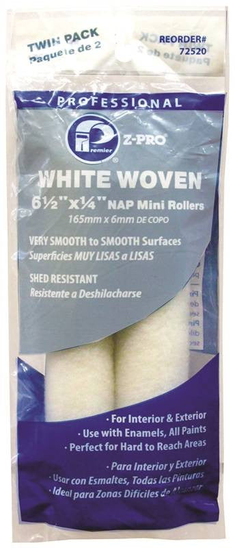 Roller Wht Wov 6-1-2x1-4in 2pk