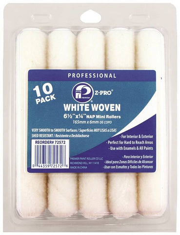 Roller Wht Wov 6-1-2x1-4in10pk