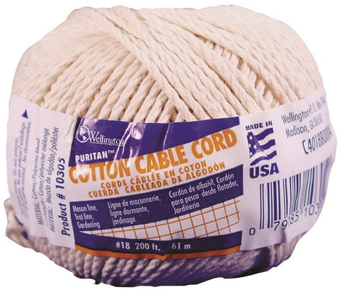 Cable Cord Cotton Nat No18x200