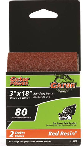 3x18in 80grit Alum Ox Belt 2pk