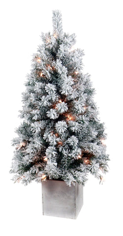 Tree Flocked Pvc 4ft Prelit