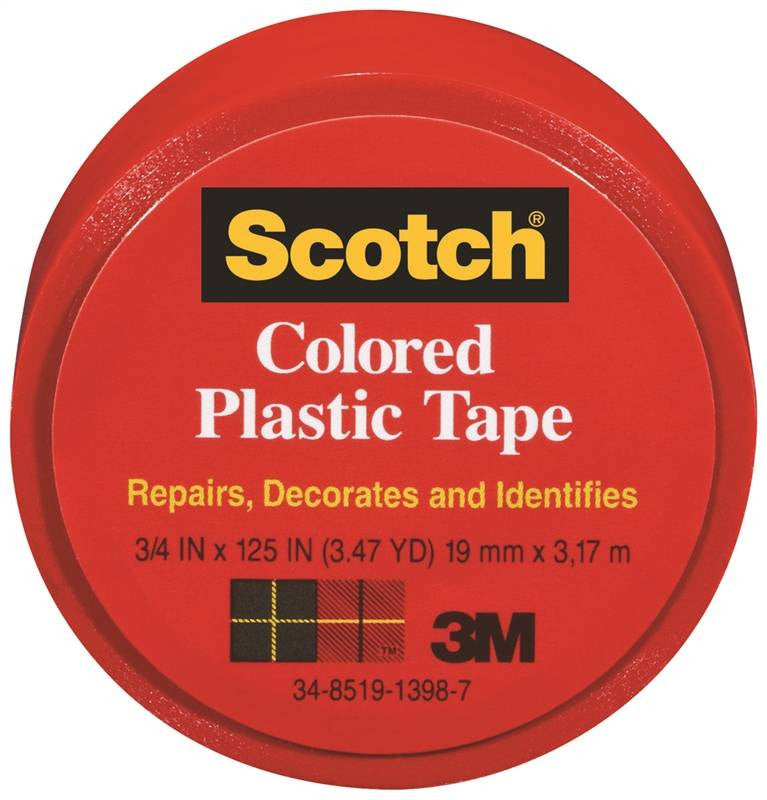 Tape Plastic Red 3-4x125in