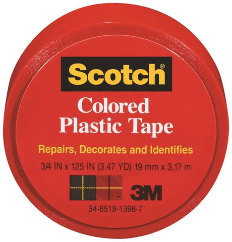 Tape Plastic Red 3-4x125in