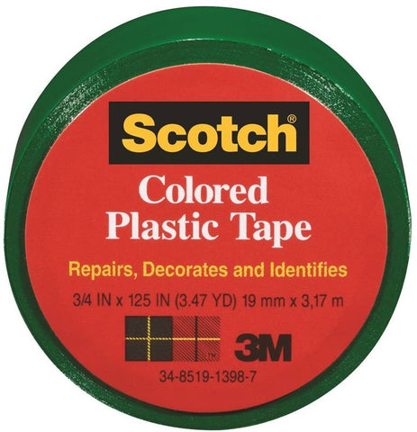 Tape Plastic Green 3-4x125in