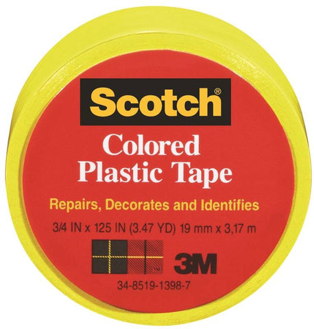 Tape Plastic Yellow 3-4x125in