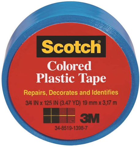 Tape Plastic Blue 3-4x125in