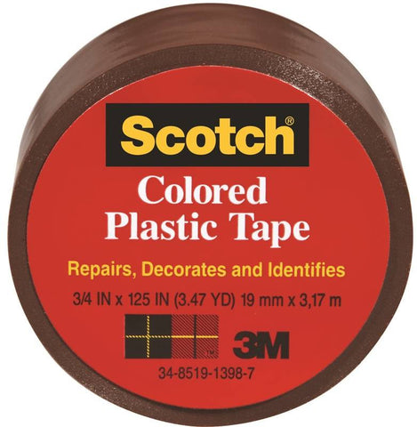 Tape Plastic Brown 3-4x125in