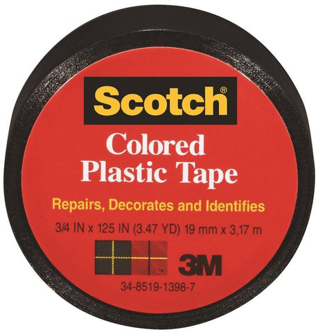 Tape Plastic Black 3-4x125in
