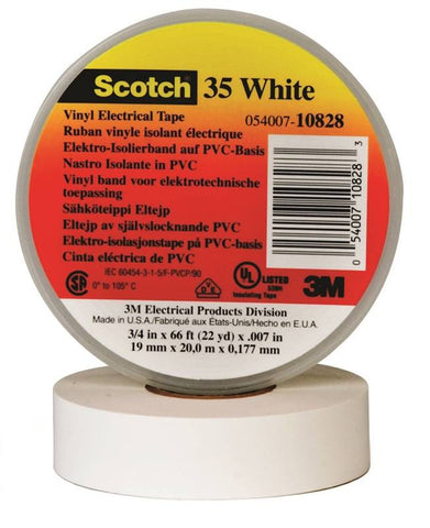Tape Electrical 3-4 X 66 White