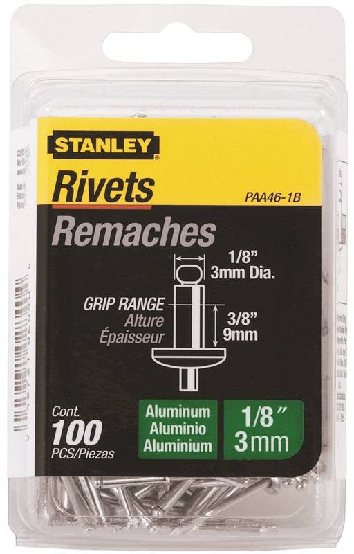 Rivet 1-8x3-8in Aluminum 100pk