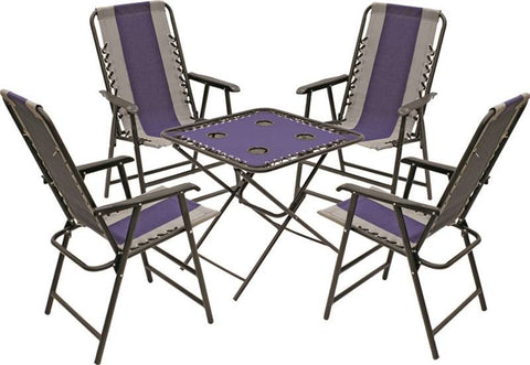 Table-chair 5piece Set Nvy-gry