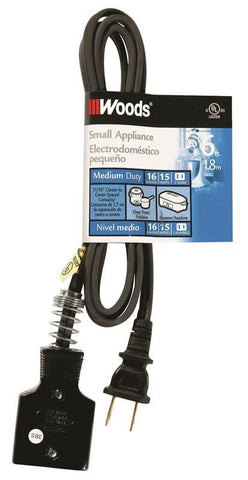 Cord Appl Replace 16-2x6ft Blk