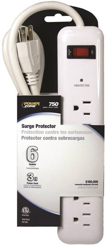 Surge Prot 6out 750j White