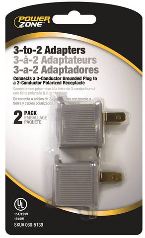 Adapters 2pk 3 To 2 Grey