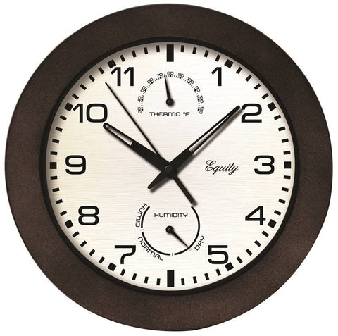 Clock Wall W-thermo 10in Brown