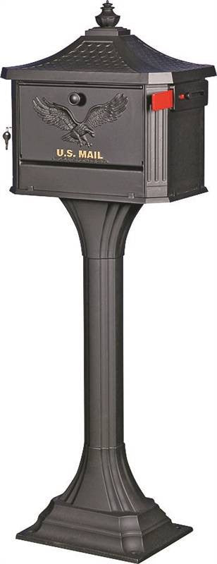 Mailbox-post Pedestal Alum Blk