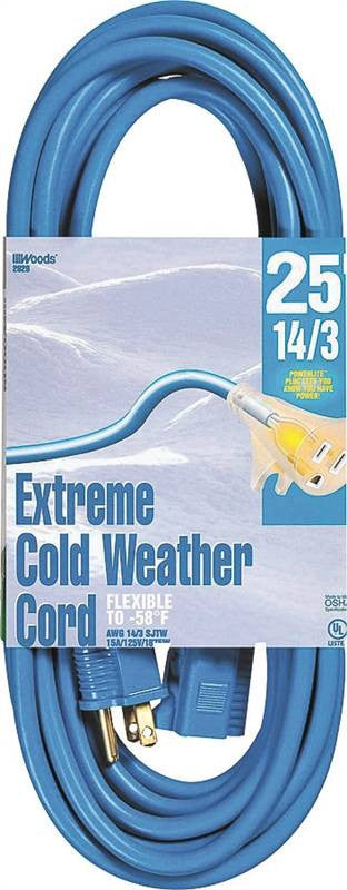 Cord Ext Coldflx 14-3x25ft Blu