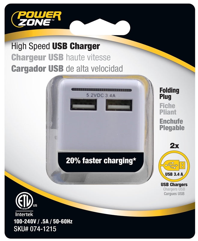Charger Usb 2-port3.4a W-light