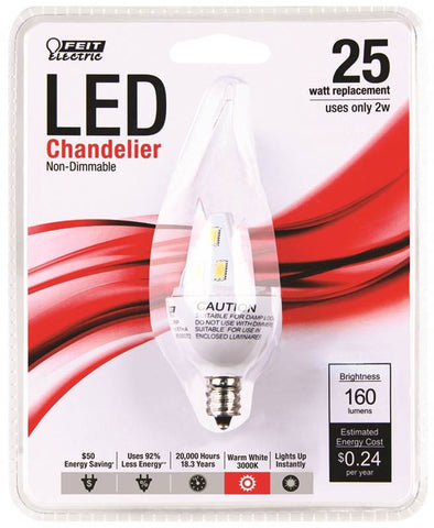 Bulb Led Bent-tip Cand Clr 2w