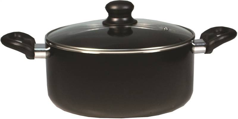 Saucepan Black With Lid 5.3qt