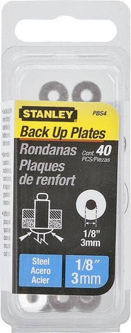 Backup Plate 1-8in Steel Pk40