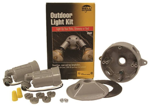 Floodlight Kit Wthrprf 2lt Gry