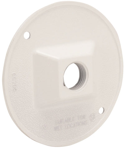 1-2 Round Outlet Cover White