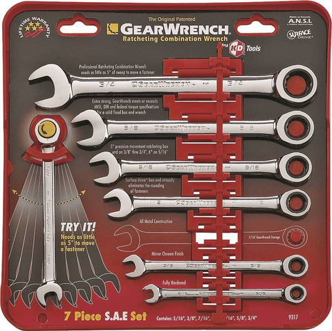 Wrench Gear Set 7pc Sae Finept