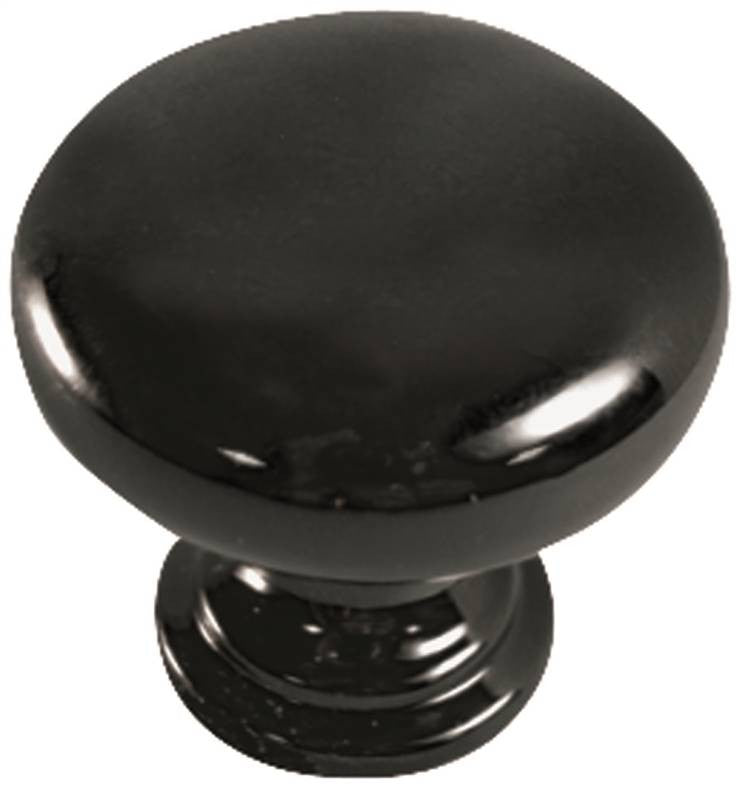 Knob Cabinet 1-3-8in Blk Nkl